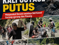 Lagi, Hujan Deras Putus Jembatan Kali Goyage, Warga Swadaya Beli Kawat dan Pasang Gorong-gorong