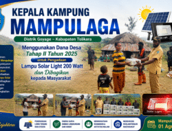 Kepala Kampung Mampulaga Gunakan Dana Desa Tahap II 2025 untuk Pengadaan Lampu Tenaga Surya